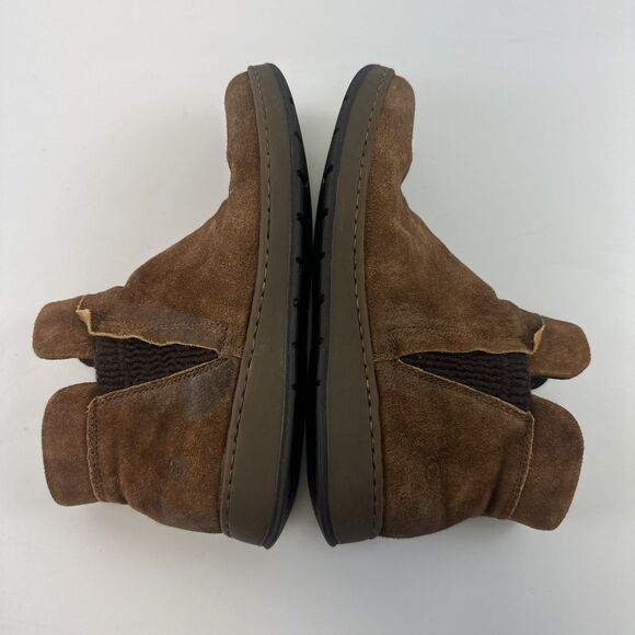 Born Brown Suede Wool Ankle Boots Side Zip Flat Comfort F03226 Womens 8.5 M - Picture 12 of 14
